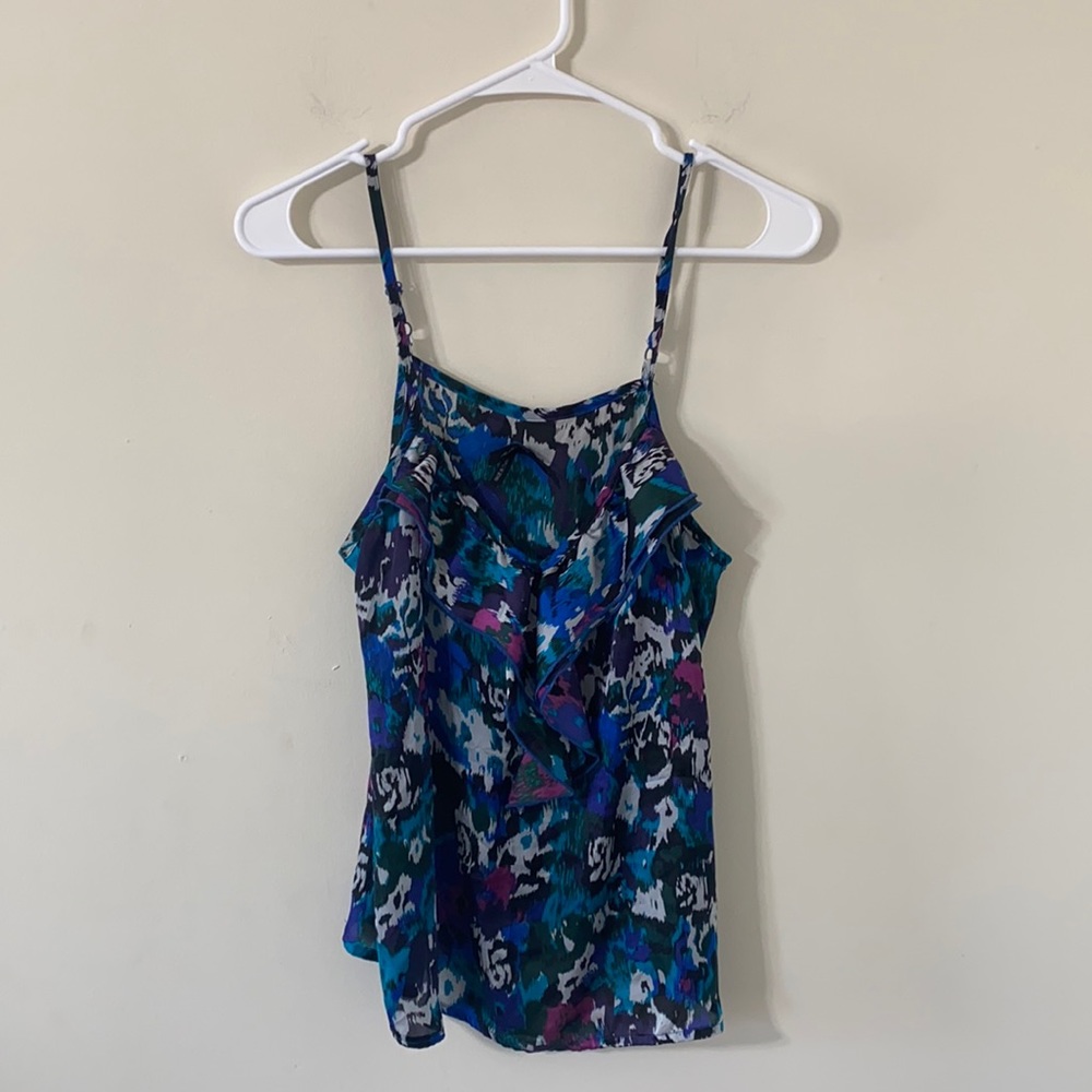 Ali & Kris | Lightweight Blue and Purple Leopard Print Tank | Size Medium